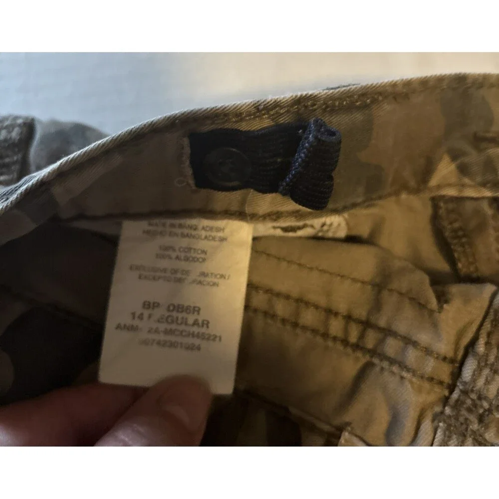 Lee Dungarees Shorts Boys Size 14 Regular Lot Of 2 Loose Cargo Camo Beige